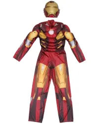Iron Man Fancy Dress Costume for Kids – Red & Gold Superhero Suit with Mask